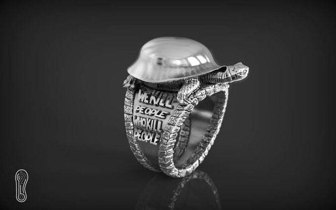 Peace Turtle Ring | Loni Design Group | Rings  | Men's jewelery|Mens jewelery| Men's pendants| men's necklace|mens Pendants| skull jewelry|Ladies Jewellery| Ladies pendants|ladies skull ring| skull wedding ring| Snake jewelry| gold| silver| Platnium|