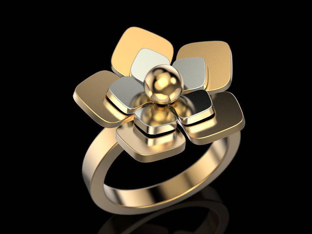 Geranium Flower Ring | Loni Design Group | Rings  | Men's jewelery|Mens jewelery| Men's pendants| men's necklace|mens Pendants| skull jewelry|Ladies Jewellery| Ladies pendants|ladies skull ring| skull wedding ring| Snake jewelry| gold| silver| Platnium|