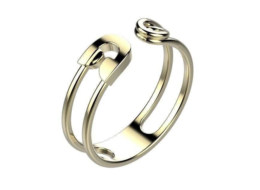 Bent Outta Shape Safety Pin Ring | Loni Design Group | Rings  | Men's jewelery|Mens jewelery| Men's pendants| men's necklace|mens Pendants| skull jewelry|Ladies Jewellery| Ladies pendants|ladies skull ring| skull wedding ring| Snake jewelry| gold| silver| Platnium|