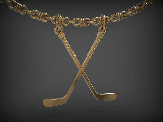 Frozen Pond Hockey Pendant *10k/14k/18k White, Yellow, Rose, Green Gold, Gold Plated & Silver* Stick Puck Sport NHL Goalie Charm Necklace | Loni Design Group |   | Men's jewelery|Mens jewelery| Men's pendants| men's necklace|mens Pendants| skull jewelry|Ladies Jewellery| Ladies pendants|ladies skull ring| skull wedding ring| Snake jewelry| gold| silver| Platnium|