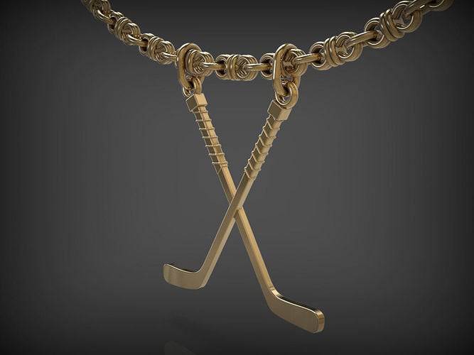 Frozen Pond Hockey Pendant *10k/14k/18k White, Yellow, Rose, Green Gold, Gold Plated & Silver* Stick Puck Sport NHL Goalie Charm Necklace | Loni Design Group |   | Men's jewelery|Mens jewelery| Men's pendants| men's necklace|mens Pendants| skull jewelry|Ladies Jewellery| Ladies pendants|ladies skull ring| skull wedding ring| Snake jewelry| gold| silver| Platnium|