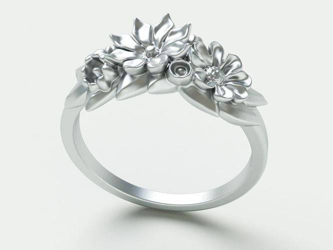 Bouquet Flower Ring | Loni Design Group | Rings  | Men's jewelery|Mens jewelery| Men's pendants| men's necklace|mens Pendants| skull jewelry|Ladies Jewellery| Ladies pendants|ladies skull ring| skull wedding ring| Snake jewelry| gold| silver| Platnium|