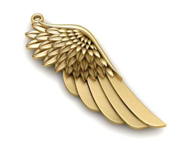 Birds Of A Feather Wing Pendant *10k/14k/18k White, Yellow, Rose, Green Gold, Gold Plated & Silver* Animal Eagle Angel Charm Necklace Gift | Loni Design Group |   | Men's jewelery|Mens jewelery| Men's pendants| men's necklace|mens Pendants| skull jewelry|Ladies Jewellery| Ladies pendants|ladies skull ring| skull wedding ring| Snake jewelry| gold| silver| Platnium|