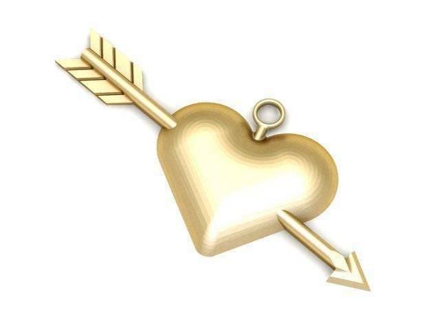 Erros Hearts And Arrows Pendant *10k/14k/18k White, Yellow, Rose Green Gold, Gold Plated & Silver* Love Cupid Charm Necklace Women Men Gift | Loni Design Group |   | Men's jewelery|Mens jewelery| Men's pendants| men's necklace|mens Pendants| skull jewelry|Ladies Jewellery| Ladies pendants|ladies skull ring| skull wedding ring| Snake jewelry| gold| silver| Platnium|