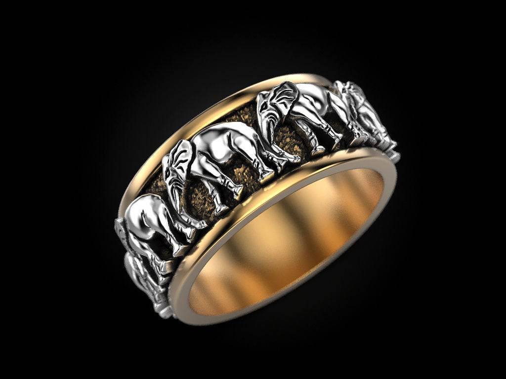 Stampede Elephant Ring | Loni Design Group | Rings  | Men's jewelery|Mens jewelery| Men's pendants| men's necklace|mens Pendants| skull jewelry|Ladies Jewellery| Ladies pendants|ladies skull ring| skull wedding ring| Snake jewelry| gold| silver| Platnium|