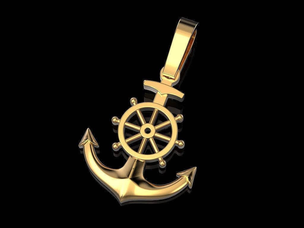 Jolly Roger Anchor Pendant *10k/14k/18k White, Yellow, Rose Green Gold, Gold Plated & Silver* Boat Ship Sailor Navy Sea Charm Necklace Gift | Loni Design Group |   | Men's jewelery|Mens jewelery| Men's pendants| men's necklace|mens Pendants| skull jewelry|Ladies Jewellery| Ladies pendants|ladies skull ring| skull wedding ring| Snake jewelry| gold| silver| Platnium|