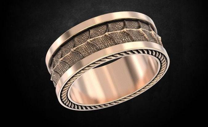Falkor Dragon Scale Ring | Loni Design Group | Rings  | Men's jewelery|Mens jewelery| Men's pendants| men's necklace|mens Pendants| skull jewelry|Ladies Jewellery| Ladies pendants|ladies skull ring| skull wedding ring| Snake jewelry| gold| silver| Platnium|