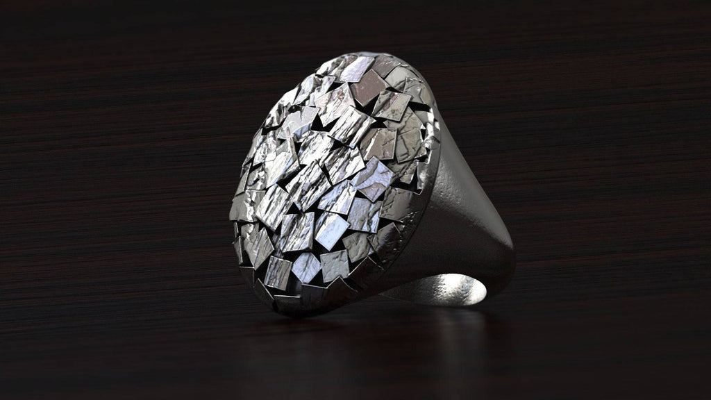 Chipped Metal Ring | Loni Design Group | Rings  | Men's jewelery|Mens jewelery| Men's pendants| men's necklace|mens Pendants| skull jewelry|Ladies Jewellery| Ladies pendants|ladies skull ring| skull wedding ring| Snake jewelry| gold| silver| Platnium|