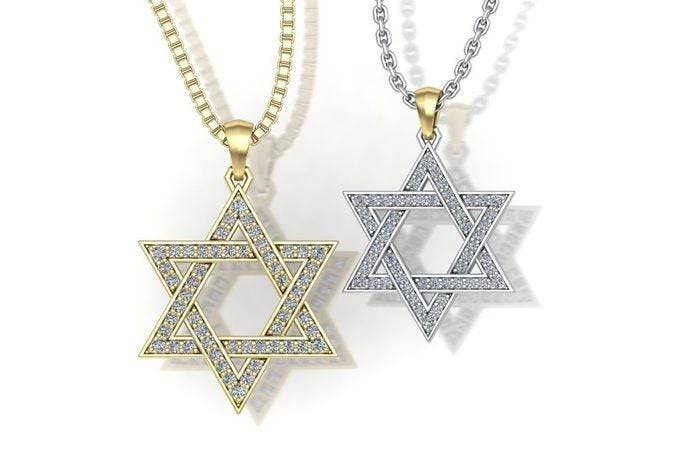 Magen David Pendant *0.57 Carat Moissanite With 10k/14k/18k White, Yellow, Rose, Green Gold, Gold Plated & Silver* Star Charm Necklace Gift | Loni Design Group |   | Men's jewelery|Mens jewelery| Men's pendants| men's necklace|mens Pendants| skull jewelry|Ladies Jewellery| Ladies pendants|ladies skull ring| skull wedding ring| Snake jewelry| gold| silver| Platnium|