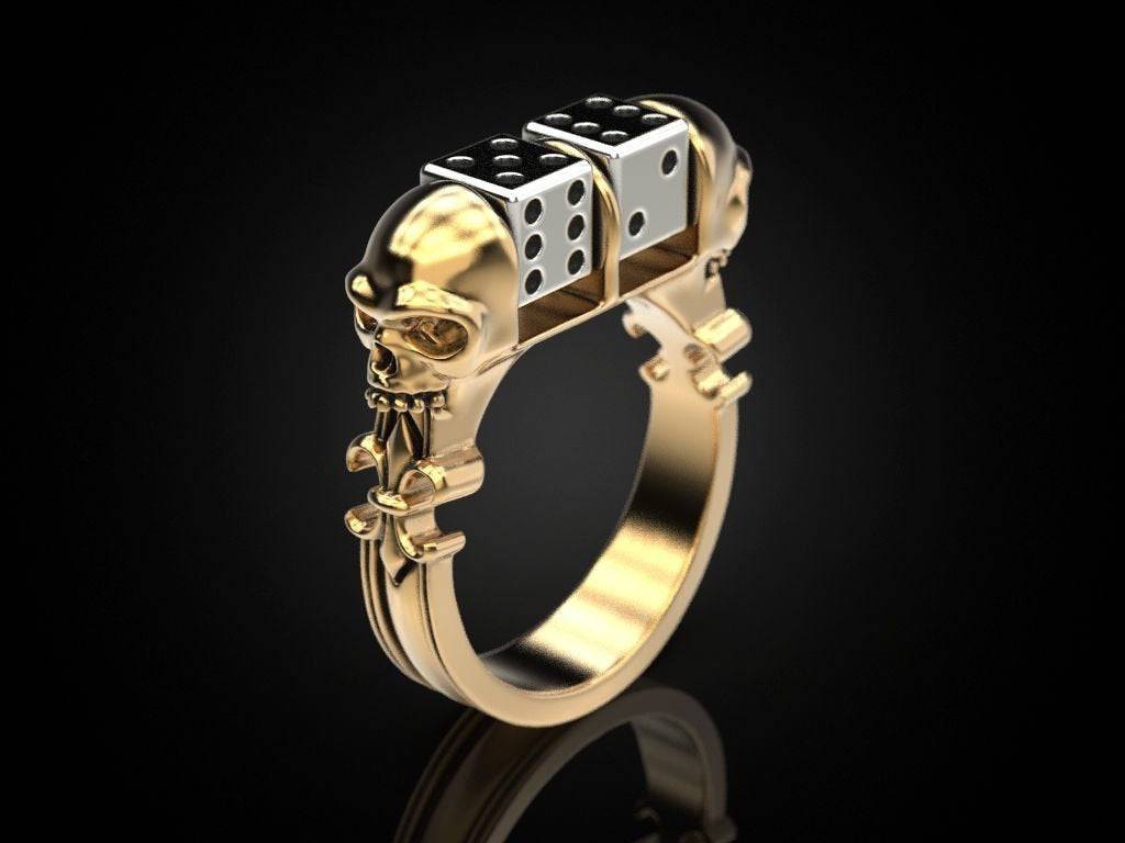 Snake Eyes Dice Ring | Loni Design Group | Rings  | Men's jewelery|Mens jewelery| Men's pendants| men's necklace|mens Pendants| skull jewelry|Ladies Jewellery| Ladies pendants|ladies skull ring| skull wedding ring| Snake jewelry| gold| silver| Platnium|