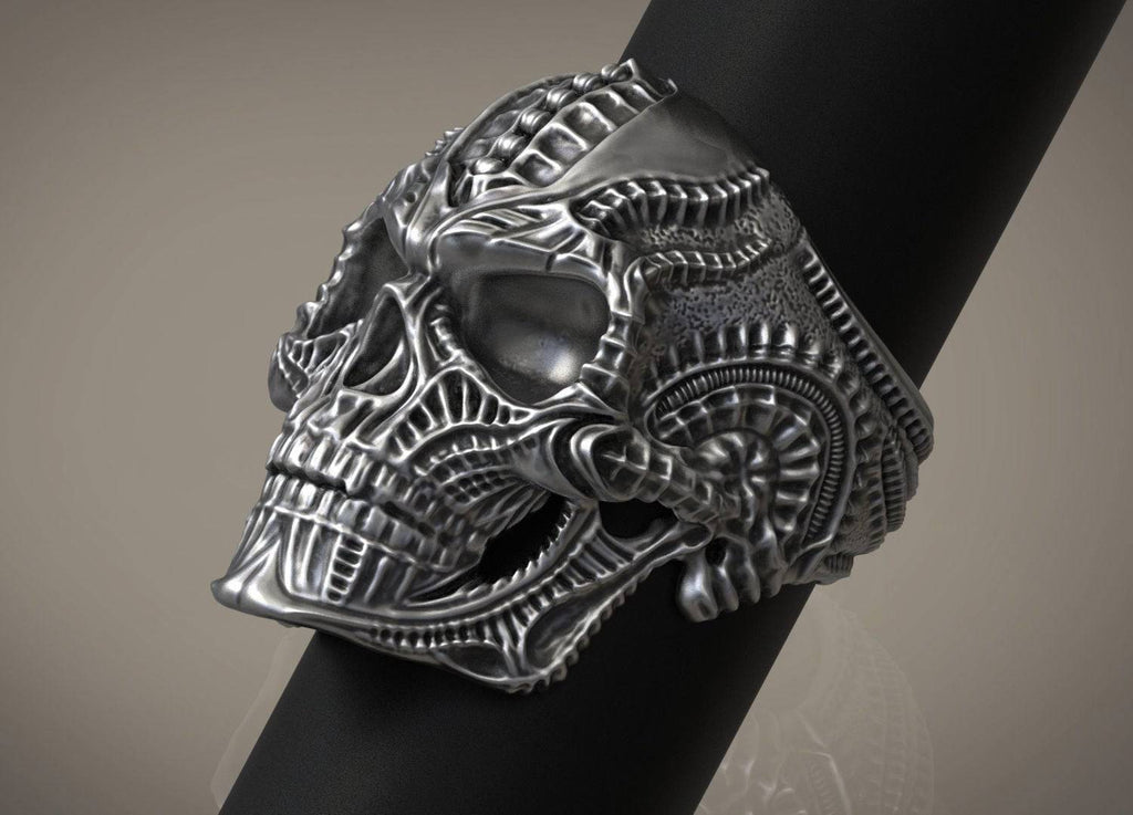 Cyborg Skull Ring | Loni Design Group | Rings  | Men's jewelery|Mens jewelery| Men's pendants| men's necklace|mens Pendants| skull jewelry|Ladies Jewellery| Ladies pendants|ladies skull ring| skull wedding ring| Snake jewelry| gold| silver| Platnium|