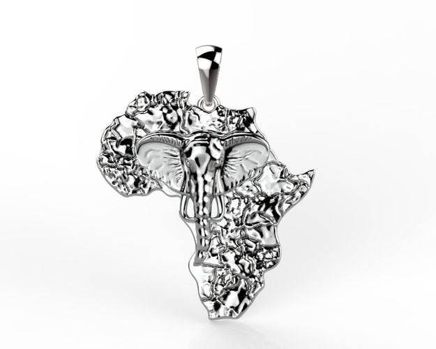 African Elephant Pendant *10k/14k/18k White, Yellow, Rose, Green Gold, Gold Plated & Silver* Animal Country Symbol Charm Necklace Gift Love | Loni Design Group |   | Men's jewelery|Mens jewelery| Men's pendants| men's necklace|mens Pendants| skull jewelry|Ladies Jewellery| Ladies pendants|ladies skull ring| skull wedding ring| Snake jewelry| gold| silver| Platnium|