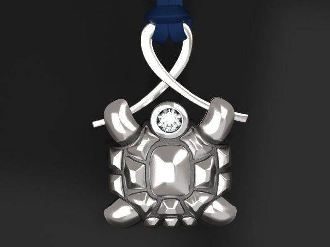 Squirt Turtle Pendant *Moissanite With 10k/14k/18k White, Yellow, Rose, Green Gold, Gold Plated & Silver* Animal Pet Vet Charm Necklace | Loni Design Group |   | Men's jewelery|Mens jewelery| Men's pendants| men's necklace|mens Pendants| skull jewelry|Ladies Jewellery| Ladies pendants|ladies skull ring| skull wedding ring| Snake jewelry| gold| silver| Platnium|