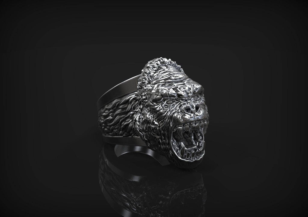 King Kong Gorilla Ring | Loni Design Group | Rings  | Men's jewelery|Mens jewelery| Men's pendants| men's necklace|mens Pendants| skull jewelry|Ladies Jewellery| Ladies pendants|ladies skull ring| skull wedding ring| Snake jewelry| gold| silver| Platnium|