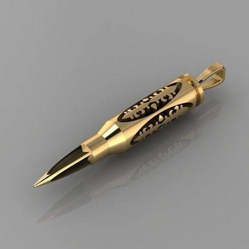 One Shot Bullet Pendant *10k/14k/18k White, Yellow, Rose, Green