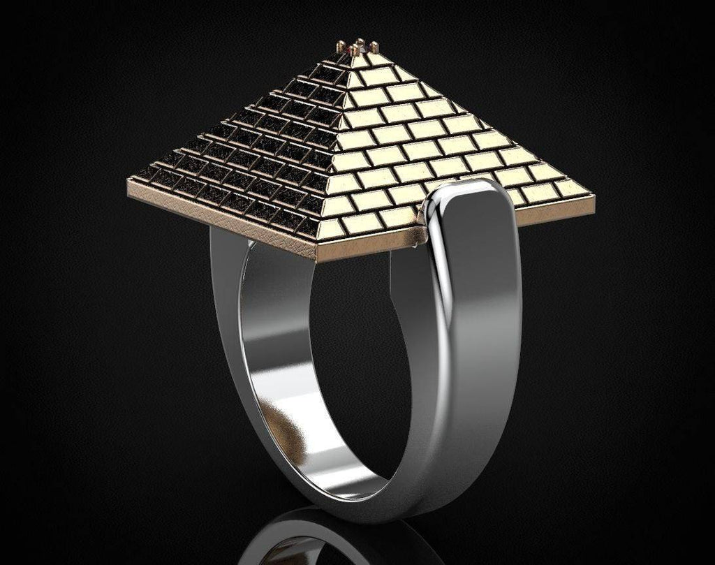 Great Pyramid Ring | Loni Design Group | Rings  | Men's jewelery|Mens jewelery| Men's pendants| men's necklace|mens Pendants| skull jewelry|Ladies Jewellery| Ladies pendants|ladies skull ring| skull wedding ring| Snake jewelry| gold| silver| Platnium|