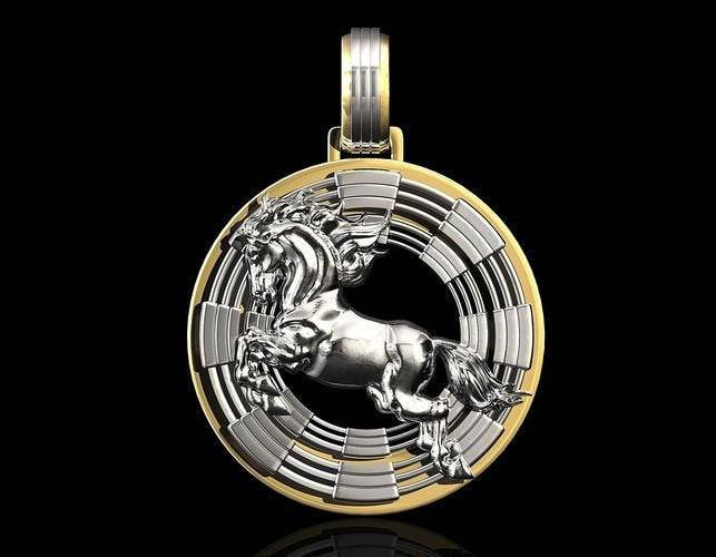 Man O' War Horse Pendant *10k/14k/18k White, Yellow, Rose, Green Gold, Gold Plated & Silver* Animal Sport Charm Necklace Farm Cowboy Race | Loni Design Group |   | Men's jewelery|Mens jewelery| Men's pendants| men's necklace|mens Pendants| skull jewelry|Ladies Jewellery| Ladies pendants|ladies skull ring| skull wedding ring| Snake jewelry| gold| silver| Platnium|