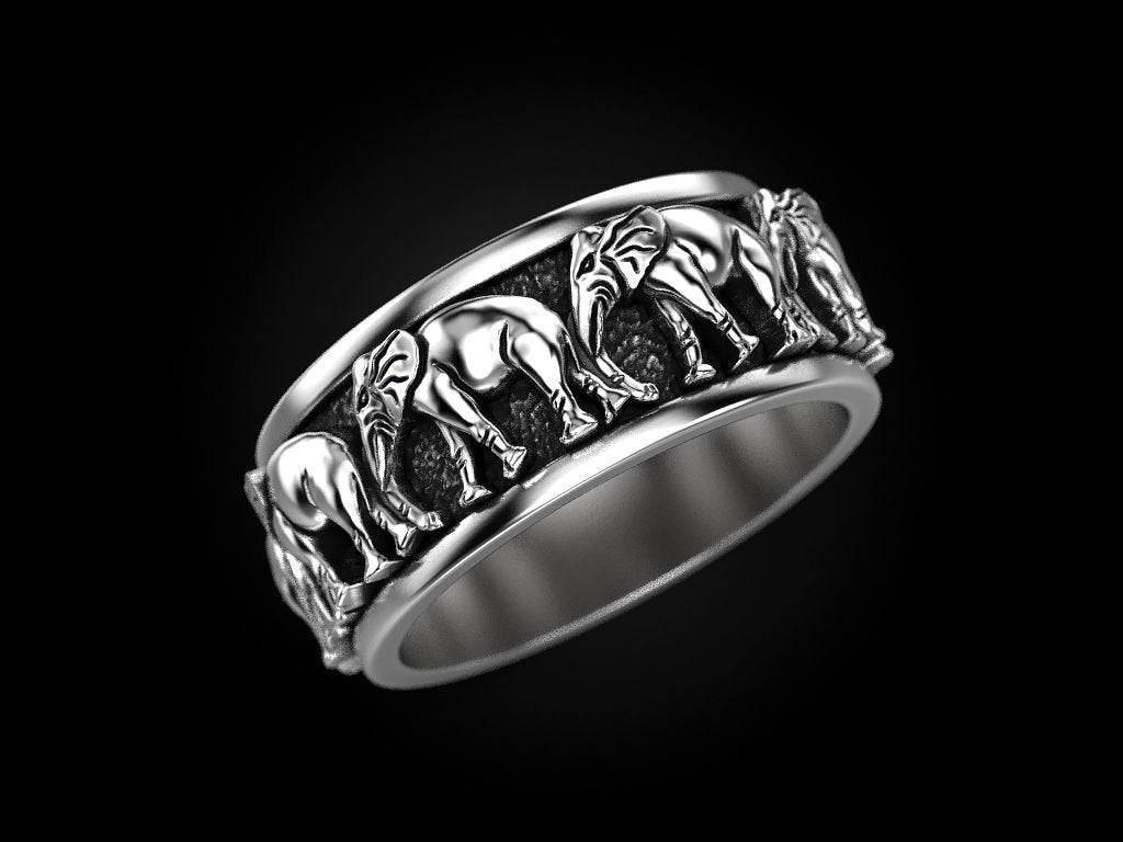 Stampede Elephant Ring | Loni Design Group | Rings  | Men's jewelery|Mens jewelery| Men's pendants| men's necklace|mens Pendants| skull jewelry|Ladies Jewellery| Ladies pendants|ladies skull ring| skull wedding ring| Snake jewelry| gold| silver| Platnium|