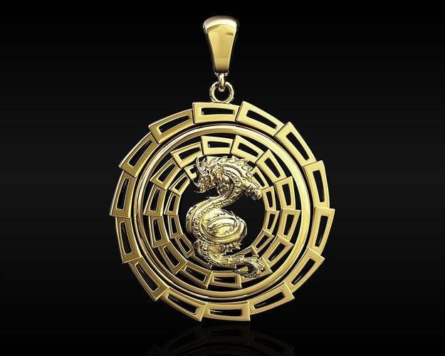 Eye Of The Dragon Pendant *10k/14k/18k White, Yellow, Rose, Green Gold, Gold Plated & Silver* Animal Fantasy Mythical Charm Necklace Gift | Loni Design Group |   | Men's jewelery|Mens jewelery| Men's pendants| men's necklace|mens Pendants| skull jewelry|Ladies Jewellery| Ladies pendants|ladies skull ring| skull wedding ring| Snake jewelry| gold| silver| Platnium|