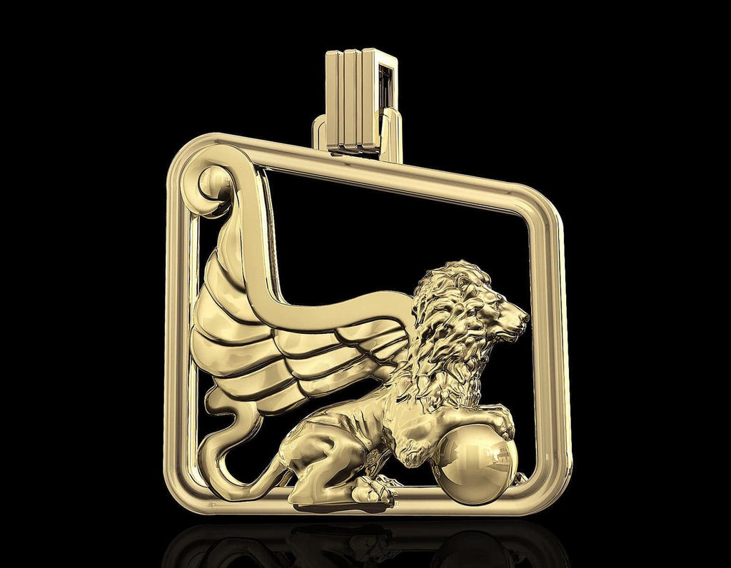 Shedu Winged Lion Pendant *10k/14k/18k White, Yellow, Rose, Green Gold, Gold Plated & Silver* Animal Sphinx Manticore Myth Charm Necklace | Loni Design Group |   | Men's jewelery|Mens jewelery| Men's pendants| men's necklace|mens Pendants| skull jewelry|Ladies Jewellery| Ladies pendants|ladies skull ring| skull wedding ring| Snake jewelry| gold| silver| Platnium|