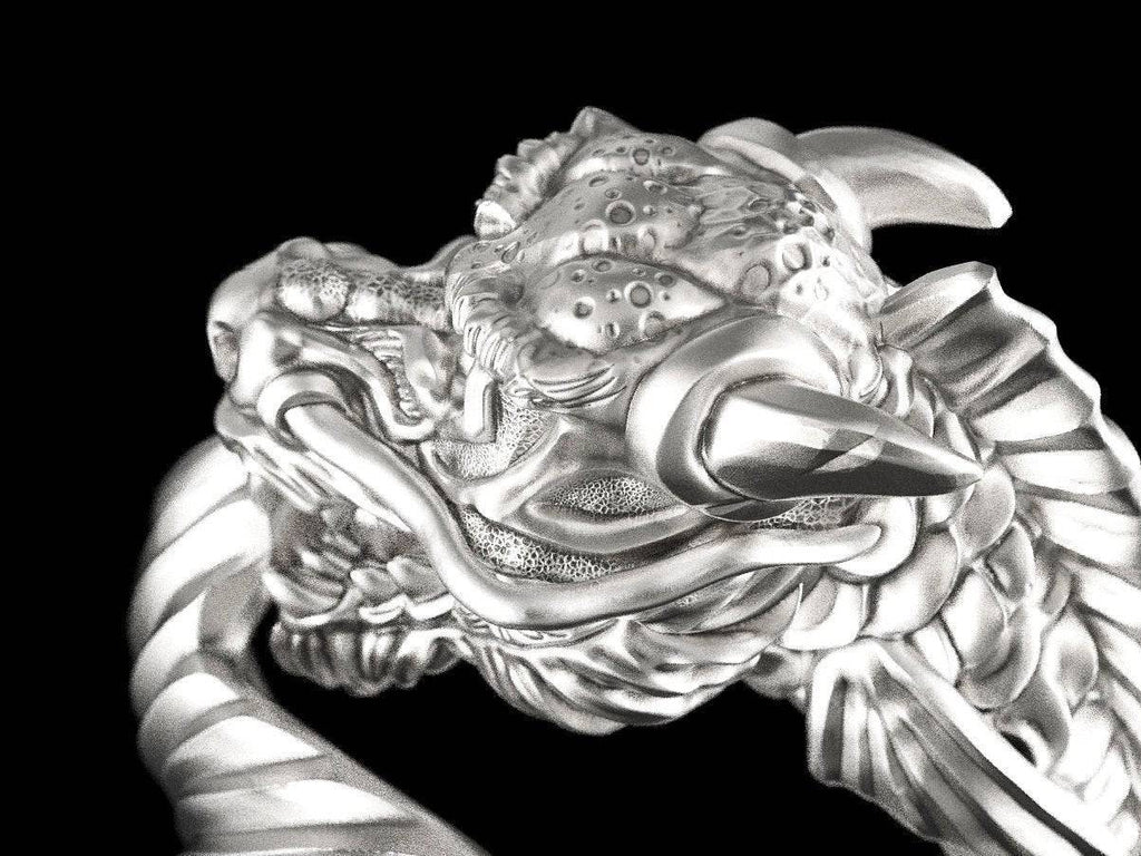 Chinese Dragon Fish Ring | Loni Design Group | Rings  | Men's jewelery|Mens jewelery| Men's pendants| men's necklace|mens Pendants| skull jewelry|Ladies Jewellery| Ladies pendants|ladies skull ring| skull wedding ring| Snake jewelry| gold| silver| Platnium|