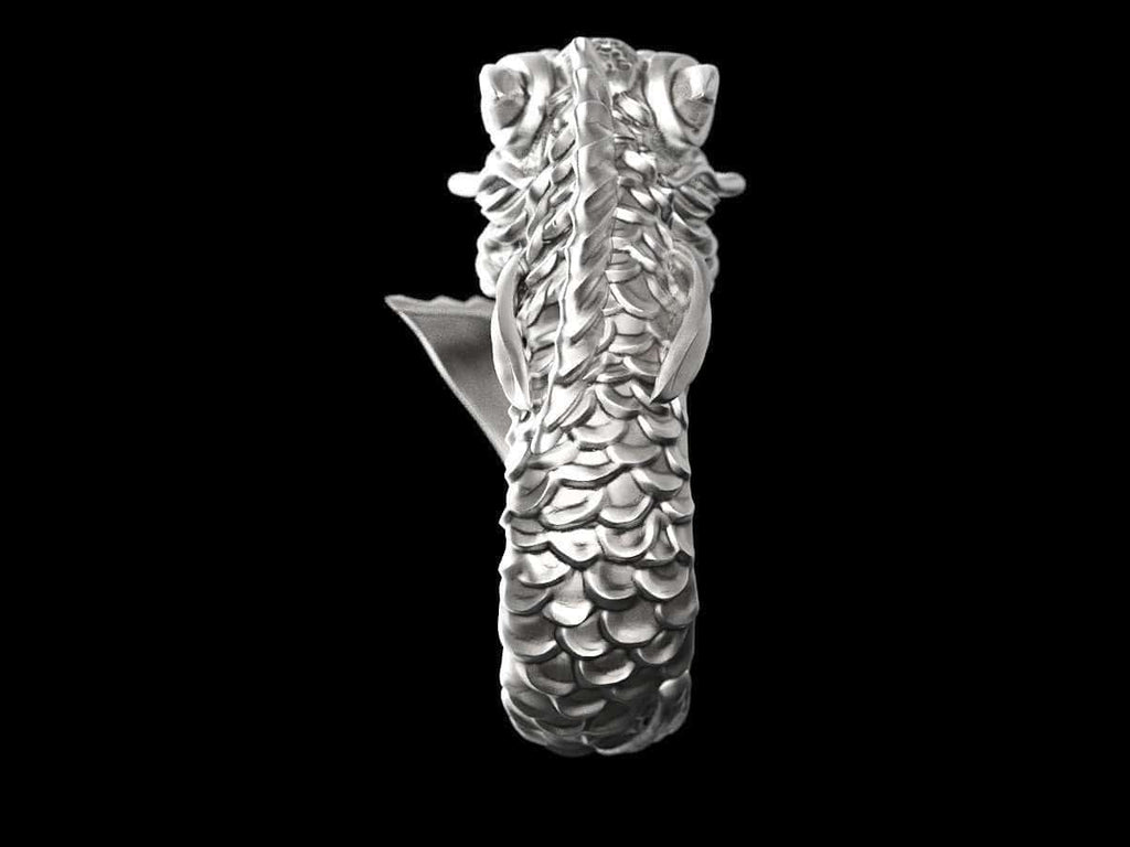 Chinese Dragon Fish Ring | Loni Design Group | Rings  | Men's jewelery|Mens jewelery| Men's pendants| men's necklace|mens Pendants| skull jewelry|Ladies Jewellery| Ladies pendants|ladies skull ring| skull wedding ring| Snake jewelry| gold| silver| Platnium|