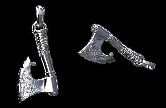 Stormbreaker Axe Pendant *10k/14k/18k White, Yellow, Rose, Green Gold, Gold Plated & Silver* Blade Sword Weapon Hatchet Charm Necklace Gift | Loni Design Group |   | Men's jewelery|Mens jewelery| Men's pendants| men's necklace|mens Pendants| skull jewelry|Ladies Jewellery| Ladies pendants|ladies skull ring| skull wedding ring| Snake jewelry| gold| silver| Platnium|