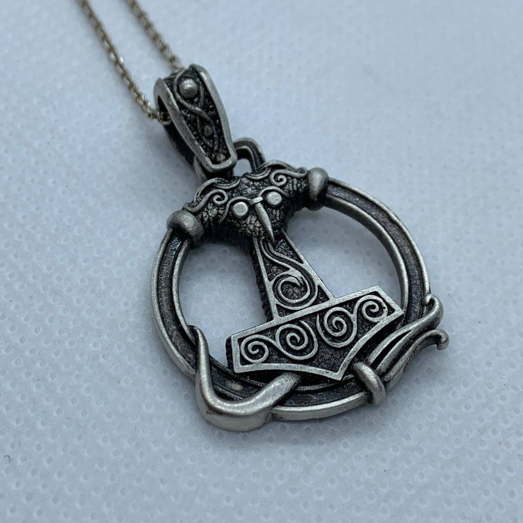 Protection By Thor's Hammer Pendant *10k/14k/18k White, Yellow, Rose, Green Gold, Gold Plated & Silver* Viking Axe Spartan Charm Necklace | Loni Design Group |   | Men's jewelery|Mens jewelery| Men's pendants| men's necklace|mens Pendants| skull jewelry|Ladies Jewellery| Ladies pendants|ladies skull ring| skull wedding ring| Snake jewelry| gold| silver| Platnium|
