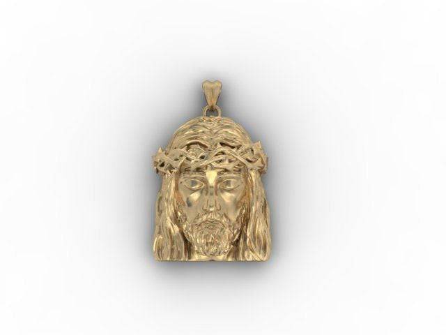 10K 14K 18K Gold Jesus Christ Medallion Necklace, Jesus Christ