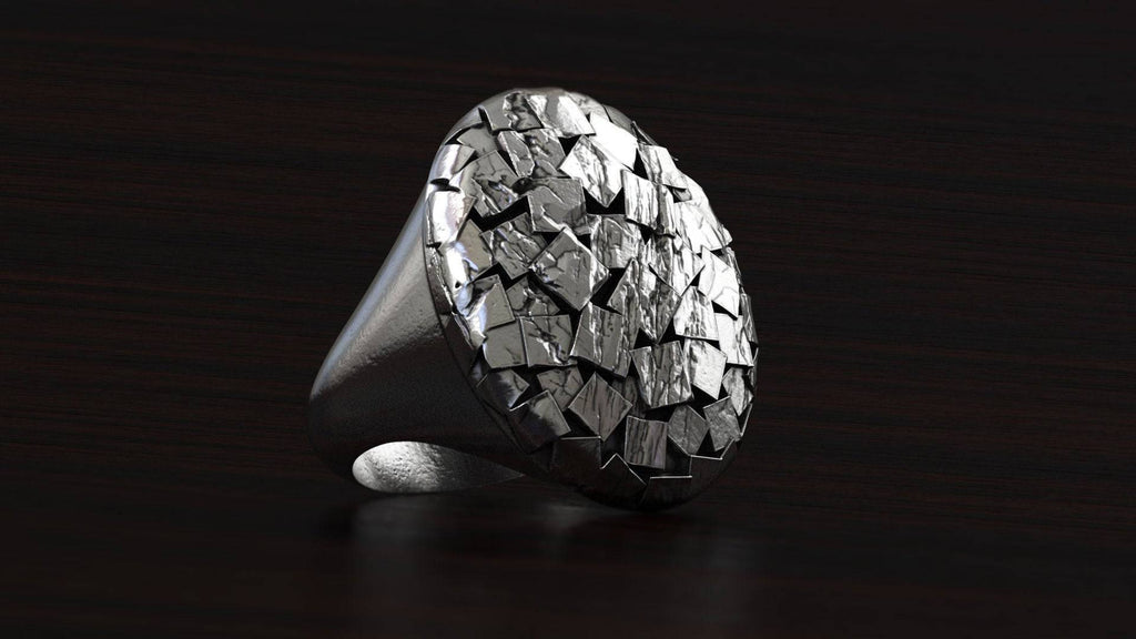Chipped Metal Ring | Loni Design Group | Rings  | Men's jewelery|Mens jewelery| Men's pendants| men's necklace|mens Pendants| skull jewelry|Ladies Jewellery| Ladies pendants|ladies skull ring| skull wedding ring| Snake jewelry| gold| silver| Platnium|