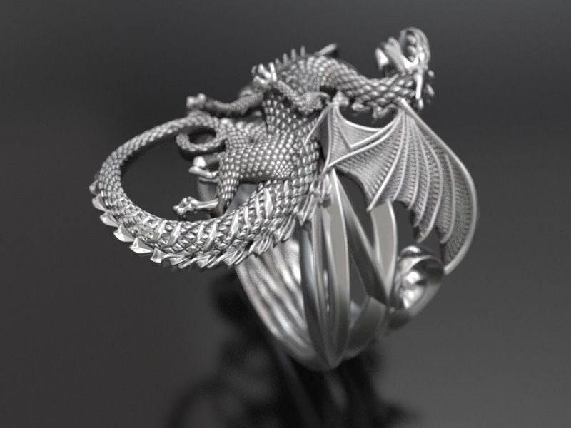 Aurian Dragon Ring | Loni Design Group | Rings  | Men's jewelery|Mens jewelery| Men's pendants| men's necklace|mens Pendants| skull jewelry|Ladies Jewellery| Ladies pendants|ladies skull ring| skull wedding ring| Snake jewelry| gold| silver| Platnium|