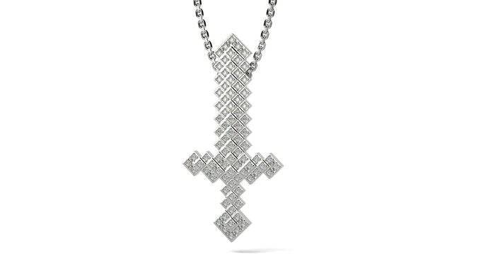 Excalibur Sword Pendant *1.01 Carat Moissanite With 10k/14k/18k White, Yellow, Rose, Green Gold, Gold Plated & Silver* Weapon Blade Charm | Loni Design Group |   | Men's jewelery|Mens jewelery| Men's pendants| men's necklace|mens Pendants| skull jewelry|Ladies Jewellery| Ladies pendants|ladies skull ring| skull wedding ring| Snake jewelry| gold| silver| Platnium|