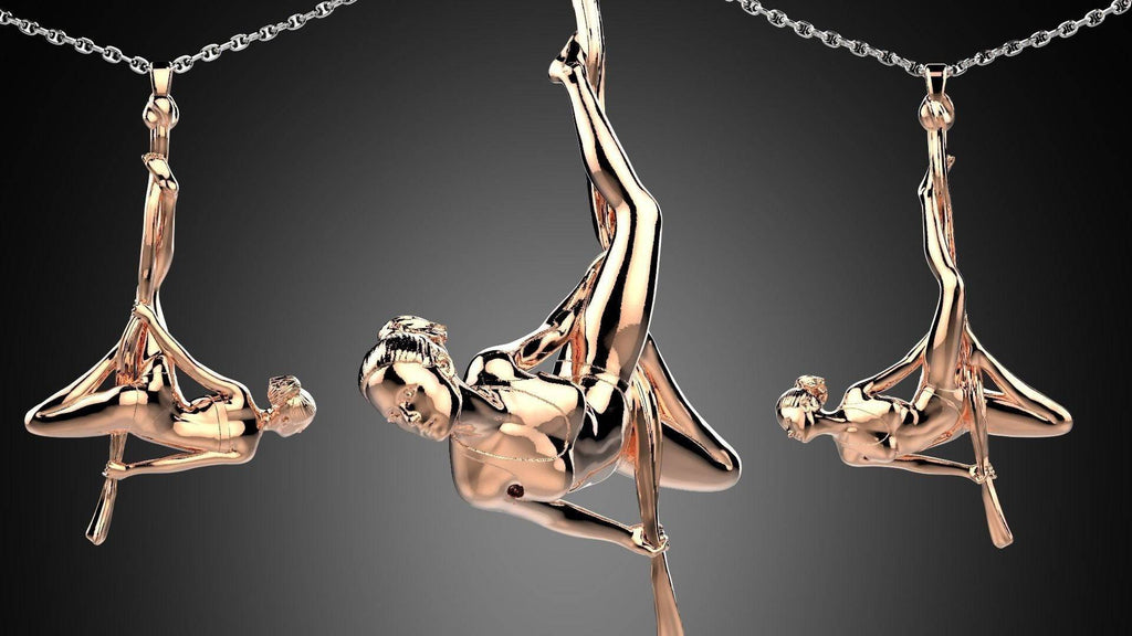Simone Gymnast Pendant *10k/14k/18k White, Yellow, Rose, Green Gold, Gold Plated & Silver* Gym Sport Dance Circus Women Girl Charm Necklace | Loni Design Group |   | Men's jewelery|Mens jewelery| Men's pendants| men's necklace|mens Pendants| skull jewelry|Ladies Jewellery| Ladies pendants|ladies skull ring| skull wedding ring| Snake jewelry| gold| silver| Platnium|