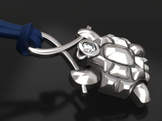 Squirt Turtle Pendant *Moissanite With 10k/14k/18k White, Yellow, Rose, Green Gold, Gold Plated & Silver* Animal Pet Vet Charm Necklace | Loni Design Group |   | Men's jewelery|Mens jewelery| Men's pendants| men's necklace|mens Pendants| skull jewelry|Ladies Jewellery| Ladies pendants|ladies skull ring| skull wedding ring| Snake jewelry| gold| silver| Platnium|