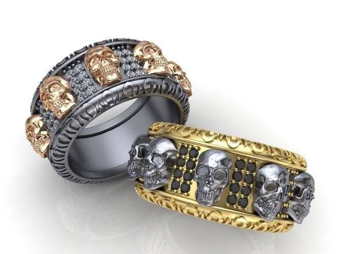Edgar Skull Ring | Loni Design Group | Engagement Rings  | Men's jewelery|Mens jewelery| Men's pendants| men's necklace|mens Pendants| skull jewelry|Ladies Jewellery| Ladies pendants|ladies skull ring| skull wedding ring| Snake jewelry| gold| silver| Platnium|