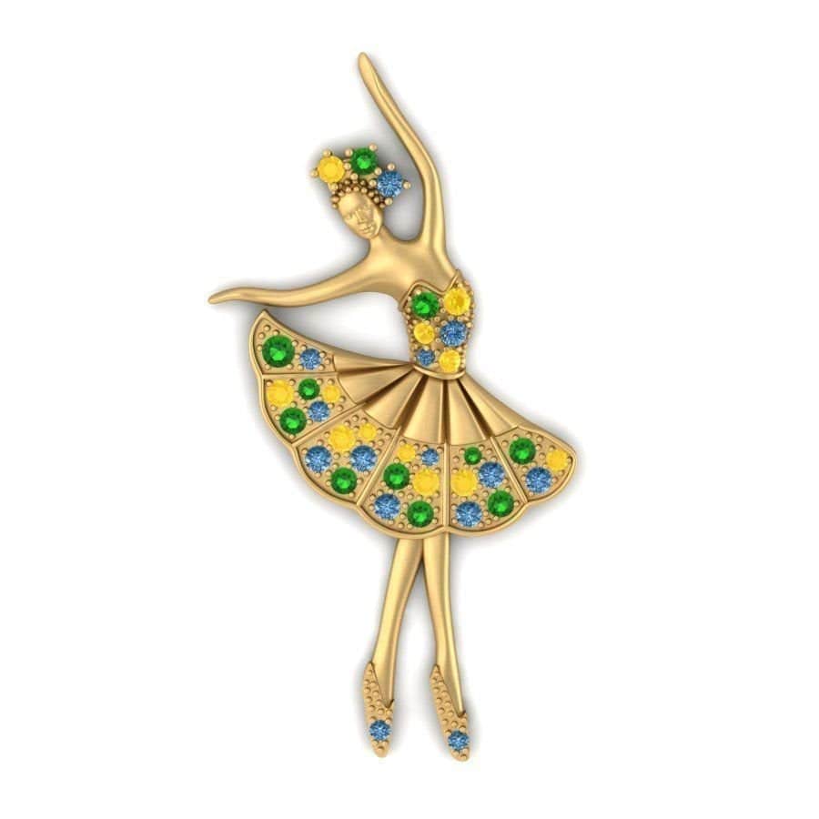 Leora Ballerina Pendant *Synthetic Stones With 10k/14k/18k White, Yellow, Rose, Green Gold, Gold Plated & Silver* Dance Charm Necklace Girl | Loni Design Group |   | Men's jewelery|Mens jewelery| Men's pendants| men's necklace|mens Pendants| skull jewelry|Ladies Jewellery| Ladies pendants|ladies skull ring| skull wedding ring| Snake jewelry| gold| silver| Platnium|