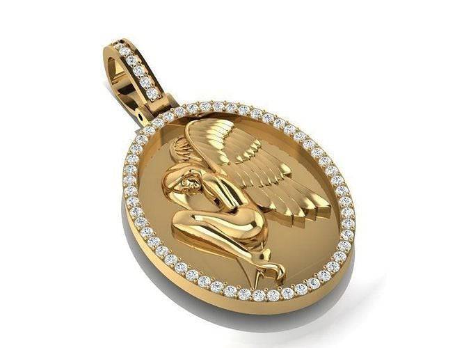 Dina Angel Pendant *1.27 Carat Moissanite With 10k/14k/18k White, Yellow, Rose Green Gold, Gold Plated & Silver* Christ Charm Necklace Gift | Loni Design Group |   | Men's jewelery|Mens jewelery| Men's pendants| men's necklace|mens Pendants| skull jewelry|Ladies Jewellery| Ladies pendants|ladies skull ring| skull wedding ring| Snake jewelry| gold| silver| Platnium|