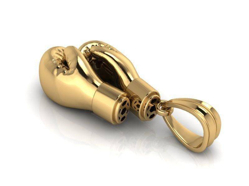 Custom Order For Brigitt - KO Boxing Glove Pendant *Yellow Gold Plated - Newfoundland Flag on Gloves / Cuff 1 KTKO / Cuff 2 Heart Symbol* | Loni Design Group |   | Men's jewelery|Mens jewelery| Men's pendants| men's necklace|mens Pendants| skull jewelry|Ladies Jewellery| Ladies pendants|ladies skull ring| skull wedding ring| Snake jewelry| gold| silver| Platnium|