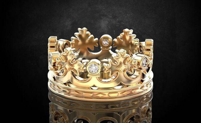 George Crown Ring | Loni Design Group | Rings  | Men's jewelery|Mens jewelery| Men's pendants| men's necklace|mens Pendants| skull jewelry|Ladies Jewellery| Ladies pendants|ladies skull ring| skull wedding ring| Snake jewelry| gold| silver| Platnium|