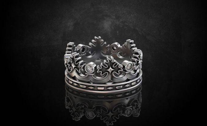 George Crown Ring | Loni Design Group | Rings  | Men's jewelery|Mens jewelery| Men's pendants| men's necklace|mens Pendants| skull jewelry|Ladies Jewellery| Ladies pendants|ladies skull ring| skull wedding ring| Snake jewelry| gold| silver| Platnium|