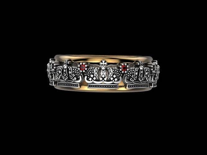 Men's Platinum Ring with a Black Stone | Classy Men Collection