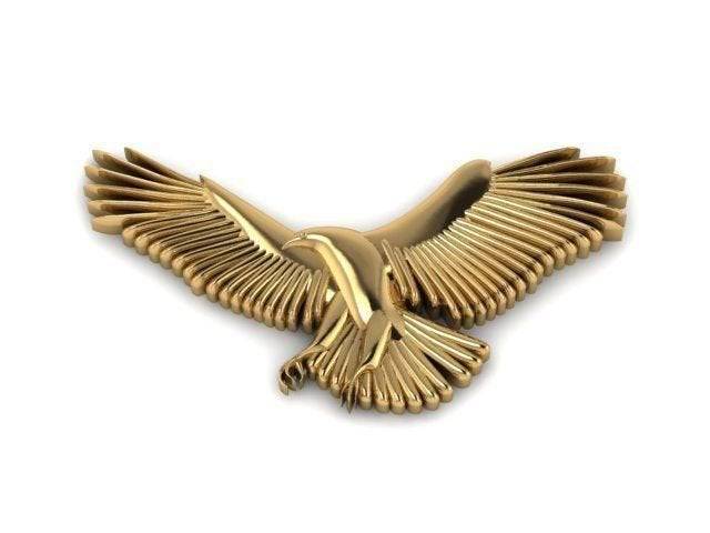 Scout Eagle Pendant *10k/14k/18k White, Yellow, Rose, Green Gold, Gold Plated & Silver* Bird Animal Wing Feather Hawk Charm Necklace Gift | Loni Design Group |   | Men's jewelery|Mens jewelery| Men's pendants| men's necklace|mens Pendants| skull jewelry|Ladies Jewellery| Ladies pendants|ladies skull ring| skull wedding ring| Snake jewelry| gold| silver| Platnium|