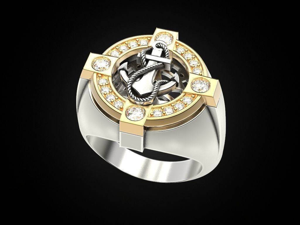 Sail Away Anchor Ring | Loni Design Group | Rings  | Men's jewelery|Mens jewelery| Men's pendants| men's necklace|mens Pendants| skull jewelry|Ladies Jewellery| Ladies pendants|ladies skull ring| skull wedding ring| Snake jewelry| gold| silver| Platnium|