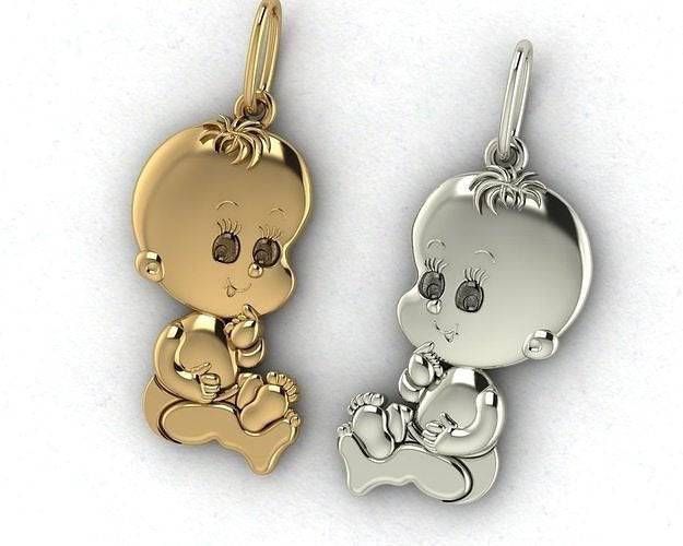 Newborn Baby Pendant *10k/14k/18k White, Yellow, Rose, Green Gold, Gold Plated & Silver* Boy Girl Mom Dad Family Child Charm Necklace Gift | Loni Design Group |   | Men's jewelery|Mens jewelery| Men's pendants| men's necklace|mens Pendants| skull jewelry|Ladies Jewellery| Ladies pendants|ladies skull ring| skull wedding ring| Snake jewelry| gold| silver| Platnium|