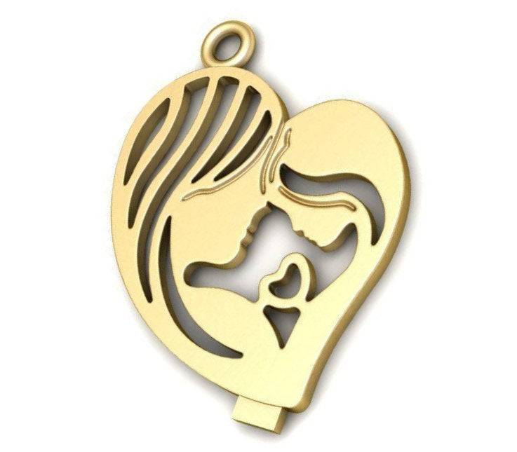 Sweet Embrace Family Pendant *10k/14k/18k White, Yellow, Rose, Green Gold, Gold Plated & Silver* Boy Girl Mom Dad Child Charm Necklace Gift | Loni Design Group |   | Men's jewelery|Mens jewelery| Men's pendants| men's necklace|mens Pendants| skull jewelry|Ladies Jewellery| Ladies pendants|ladies skull ring| skull wedding ring| Snake jewelry| gold| silver| Platnium|