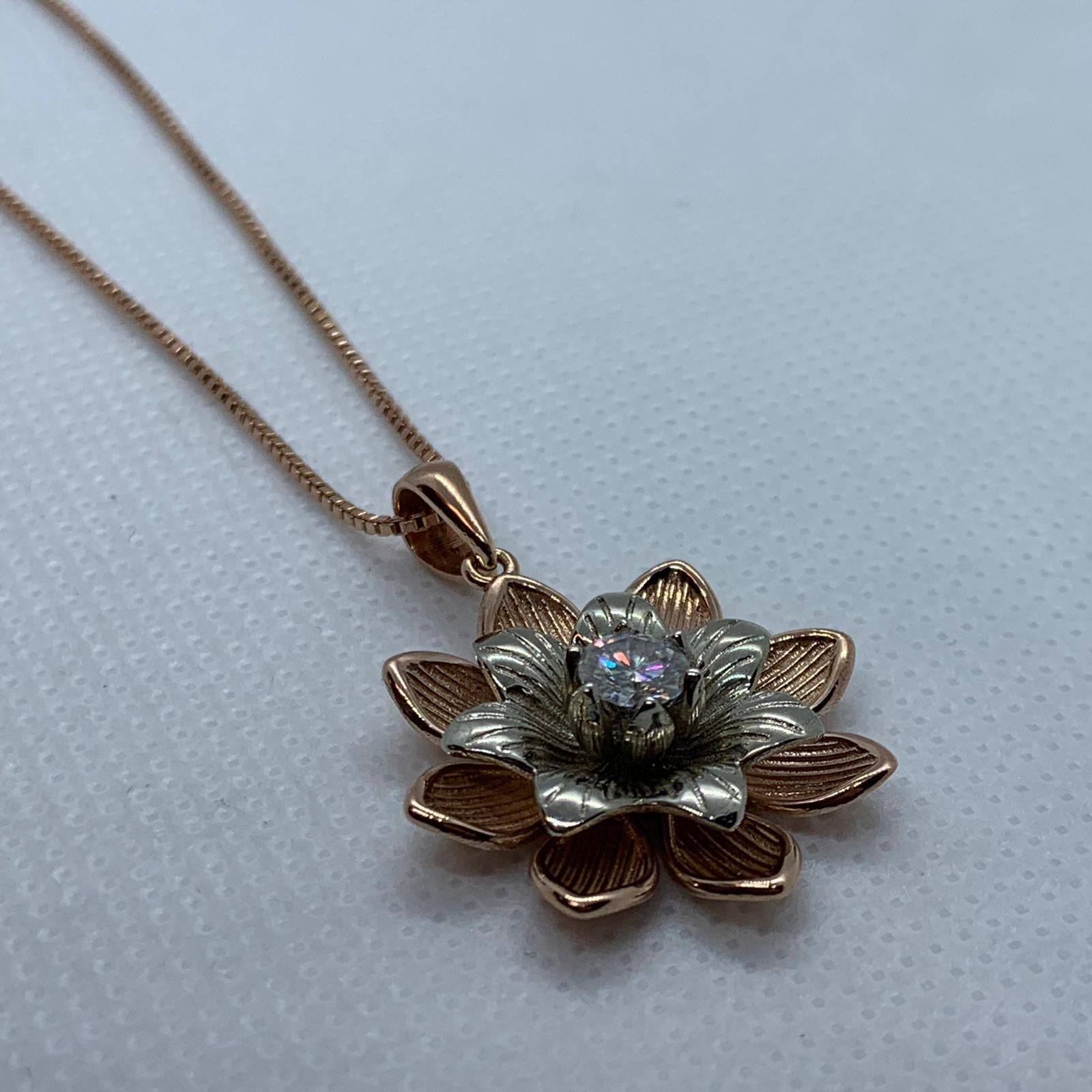 Tiny Waterlily Necklace - Garden of Silver