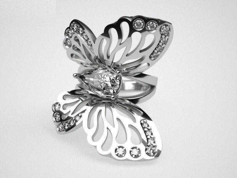 Bianca Butterfly Ring | Loni Design Group | Rings  | Men's jewelery|Mens jewelery| Men's pendants| men's necklace|mens Pendants| skull jewelry|Ladies Jewellery| Ladies pendants|ladies skull ring| skull wedding ring| Snake jewelry| gold| silver| Platnium|