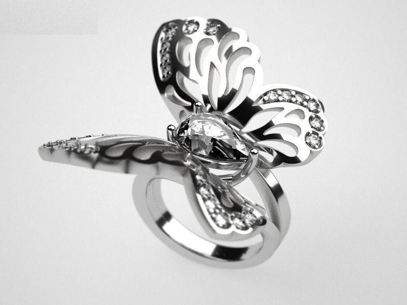 Bianca Butterfly Ring | Loni Design Group | Rings  | Men's jewelery|Mens jewelery| Men's pendants| men's necklace|mens Pendants| skull jewelry|Ladies Jewellery| Ladies pendants|ladies skull ring| skull wedding ring| Snake jewelry| gold| silver| Platnium|