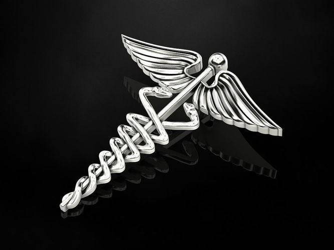 Wand of Hermes First Aid Pendant *10k/14k/18k White, Yellow, Rose, Green Gold, Gold Plated & Silver* Doctor Nurse Paramedic Charm Necklace | Loni Design Group |   | Men's jewelery|Mens jewelery| Men's pendants| men's necklace|mens Pendants| skull jewelry|Ladies Jewellery| Ladies pendants|ladies skull ring| skull wedding ring| Snake jewelry| gold| silver| Platnium|