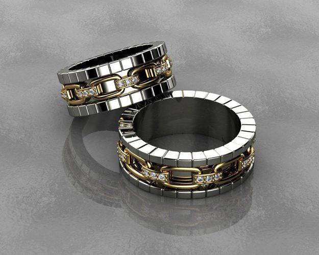 Riley Link Ring | Loni Design Group | Rings  | Men's jewelery|Mens jewelery| Men's pendants| men's necklace|mens Pendants| skull jewelry|Ladies Jewellery| Ladies pendants|ladies skull ring| skull wedding ring| Snake jewelry| gold| silver| Platnium|